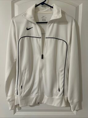 Nike White Track Jacket with Black Piping